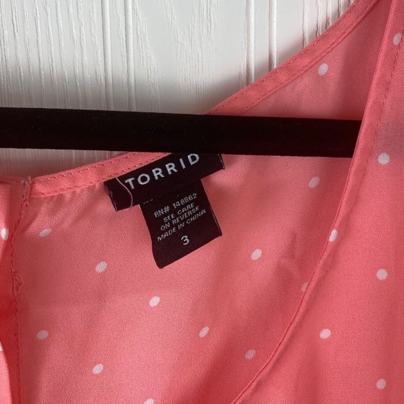Torrid Pink Blouse button Back Short Sleeve Size 3x - Picture 4 of 4